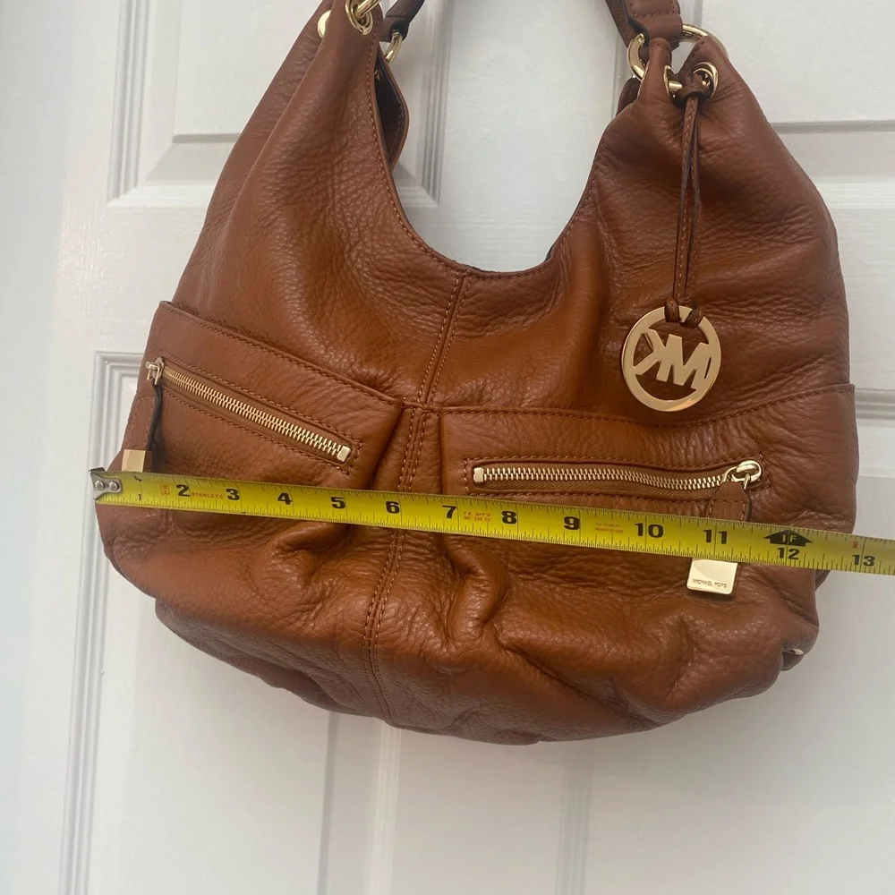Michael Kors Brown Leather Layton Large Hobo Bag w Gold Tone Hardware